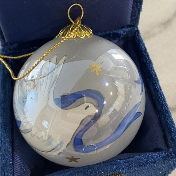 Pier 1 Holiday Pier One Li Bien Glass Ornament Reverse Hand Painted